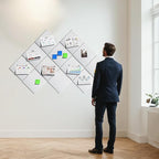 MaxGear Large Cork Board for Wall 36" x 24", White Bulletin Board, 6 Pack Felt Wall Tiles with Pushpins, Cork Boards for Office Pin Board Tack Board Cork Boards