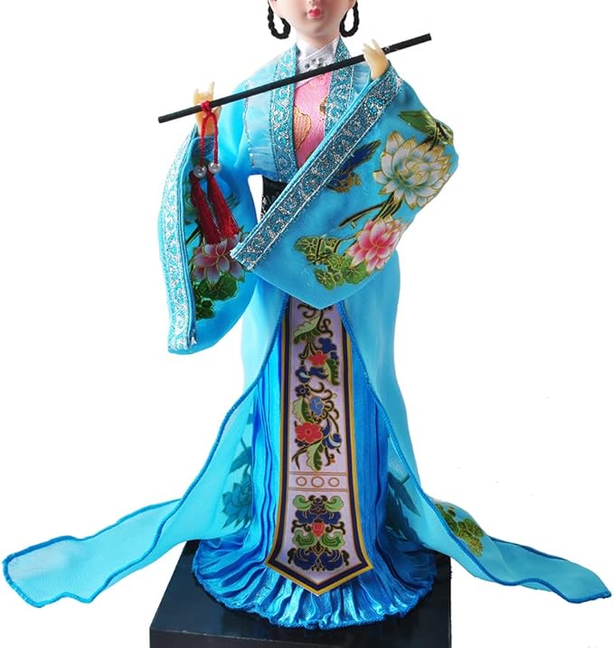 NW 12 Inch Chinese Traditional Handicraft Silk Figurine Collectible Chinese Ancient Character Ornaments for Home Decoration(1805-B)