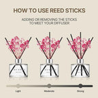 COCODOR Flower Reed Diffuser Set / 6.7oz / Lovely Peony/Scent Diffuser with Sticks Home Fragrance Reed Diffuser for Bathroom Shelf Decor for Women