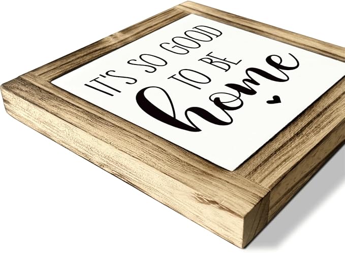 Welcome Home Decor, Front Door Decor for Shelf Counter, Decorative Wooden Box Sign, Farmhouse Homes Decors, Mom Gifts for Birthday, Mother's Day Gift, It‘s So Good to Be Home Sign, 5.9×5.9 inchess