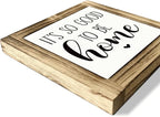 Welcome Home Decor, Front Door Decor for Shelf Counter, Decorative Wooden Box Sign, Farmhouse Homes Decors, Mom Gifts for Birthday, Mother's Day Gift, It‘s So Good to Be Home Sign, 5.9×5.9 inchess