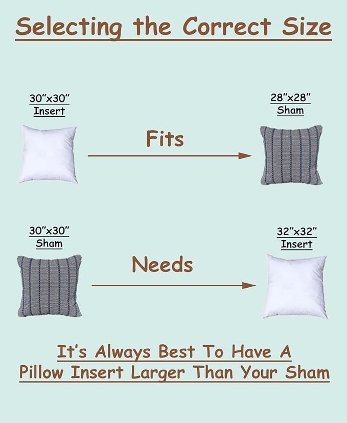 Pillowflex Premium Polyester Throw Pillow Insert - 30x30 Ultra Soft Square Throw Pillow, Couch Sham, Lumbar, Back, Sofa - Machine Washable - Decorative Accent Form - 1 Soft Pillow