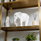 Cynkeyee Elephant Decorations Figurine Statue - Modern Elefantes para Decoracion Casa, Resin Origami White Elephant Gift Minimalist Tabletop Decor Centrepiece Accent Knick Knacks 6x2.25 x4.5 Inch