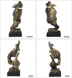 fazhongfa Thinker Statue - Silence is Gold Modern Decor Creative Abstract Art Figurine Resin Sculptures Decoration Room Home Study Office Figurines for Desktop Shelf Table Ornament (Bronze)