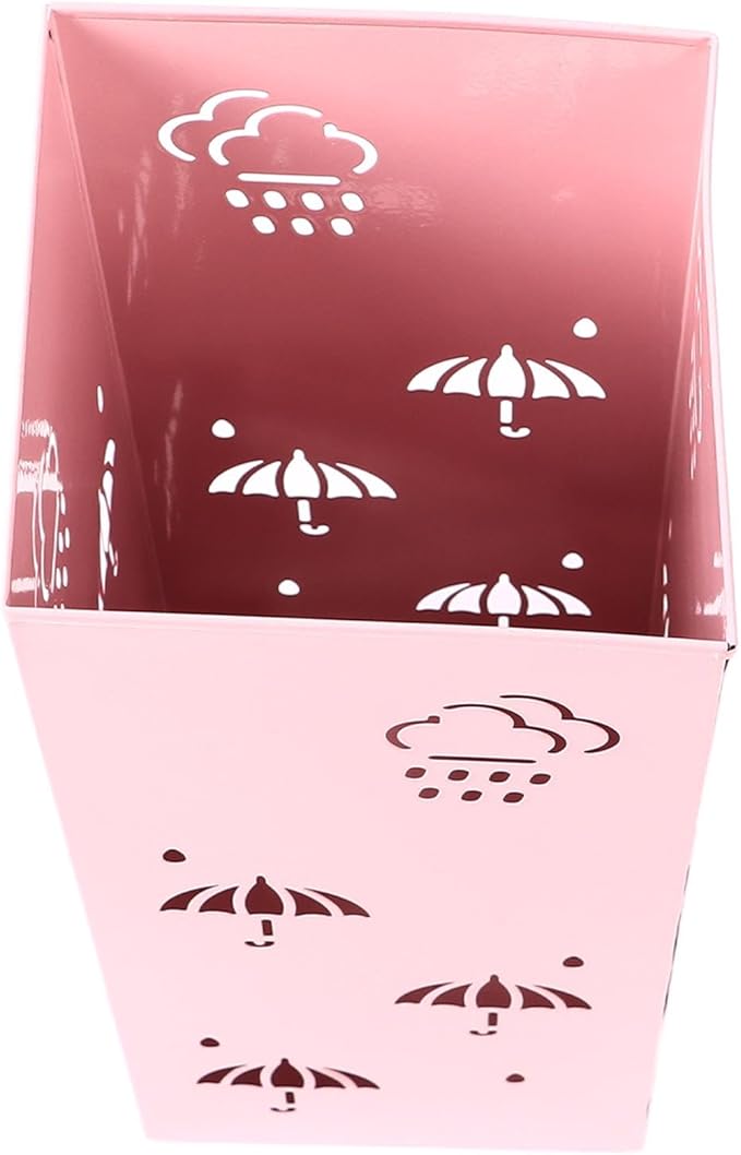 GLOGLOW Nan Metal Umbrella Stand, Carbon Steel, Stylish and Durable Umbrella Holder Bin for Entryway, Home, Office Spaces with 42x16x16cm Ornament (Pink)