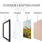 11x13 Picture Frame Set of 5,Wooden Frame 11x13 Wall Gallery Poster Photo frame Black with Durable Shatter Resistant Plexiglass for Wall Mounting Family -friend- wedding best gift