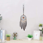 Dream Catchers for Cars Rear View Mirror, Small Feather Dream Catcher Wall Hanging Car Deco Car Charm Ornament (3.1 Grey)