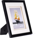 Yaetm 8x10 Double Floating Mat Picture Frame Set of 2, Display Picture 5x7 with Ivory Double Mat, Polished High Definition Real Glass, Tabletop & Wall Mounting Photo Frames, White