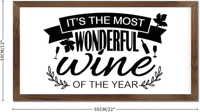 Scripture Verses 12x22in Hanging Wall Sign with Positive Saying Its the Most Wonderful Wine of the Year Vintage Style Apricot Frame Wooden Plaque for Cottage Bedroom Farmhouse Porch Wall Decor