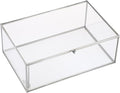 Hipiwe Vintage Silver Rectangle Jewelry Display Organizer Box with Lid, X-Large, USSN202312DUH