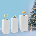 Display Pedestal Stand, Metal Display Pedestal Stands, Metal Showing Holder Pillars Display Pillars For Birthday Party Wedding 110.23 lbs Load-Bearing Capacity (White 3 PCS)