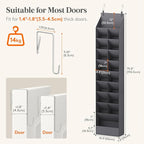 Lifewit 10 Tier Over the Door Shoe Organizer with 19 Large Deep Pockets, Fabric Hanging Shoes Shelf for Closet, Dorm Storage, Fit Up to 20 Pair Shoe Rack Holder for Sneakers, Boots, Gray