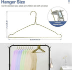 SPECILITE Wire Hangers 50 Pack, Metal Wire Clothes Hanger Bulk for Coats, Space Saving Metal Hangers Non Slip 16.7 Inch Ultra Thin, for Standard Size Suits, Shirts, Pants, Skirts-Bronze