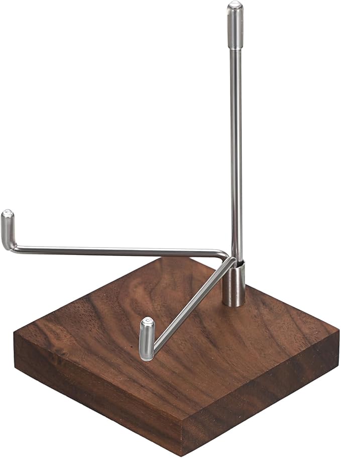 Hipiwe Rock Display Stand with Wooden Base Adjustable Metal Arms Display Stand Easel for Geode Mineral Agate Gemstones Fossils Plate and Photo,3.1"x3.1"x5"