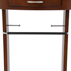 Standing Suit Rack with Drawer & Pant Hanger, Valet Stand for Men/Women,Vintage Brown Wooden Valet Stand with Storage Tray for Ties, Belts, Hats, Coats