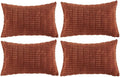 Fancy Homi 4 Packs Decorative Throw Pillow Covers for Living Room Couch Bed, Modern Farmhouse Boho Home Décor Accent Cushion Case, 20" x 12", Rust