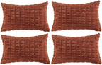 Fancy Homi 4 Packs Decorative Throw Pillow Covers for Living Room Couch Bed, Modern Farmhouse Boho Home Décor Accent Cushion Case, 24" x 12", Rust