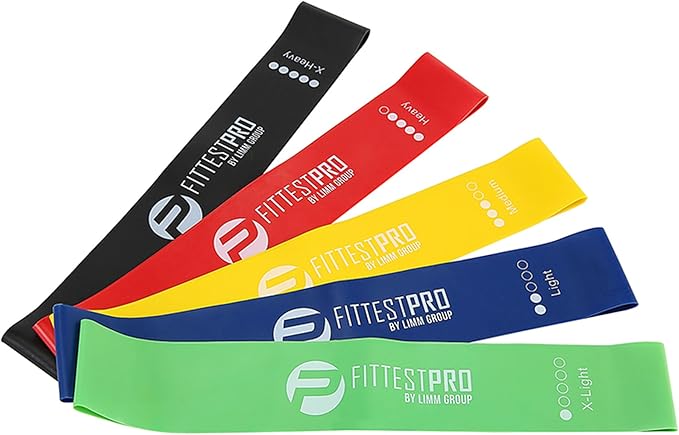 Fittest Pro by Limm Resistance Bands for Legs and Butt, Fabric Exercise Loop Bands Yoga, Pilates, Rehab, Fitness and Home Workout, Strength Bands for Booty
