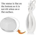 Trycooling Kissing Lovers Statue Abstract Sculpture Resin Statues for Home Decor Modern Home Office Desktop Shelf Bookshelf Decor (White, Small)