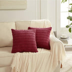 Fancy Homi 4 Packs Decorative Throw Pillow Covers for Living Room Couch Bed, Modern Farmhouse Boho Home Décor Accent Cushion Case, 22" x 22", Burgundy