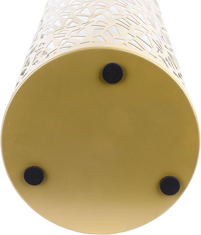 BEIJIALY Metal Umbrella Holder, Umbrella Stand Rack for Entryway, Metal Hollowed Freestanding Round Umbrella Holder Organizer Bin for Home Hotel Office Decor(Gold Small)