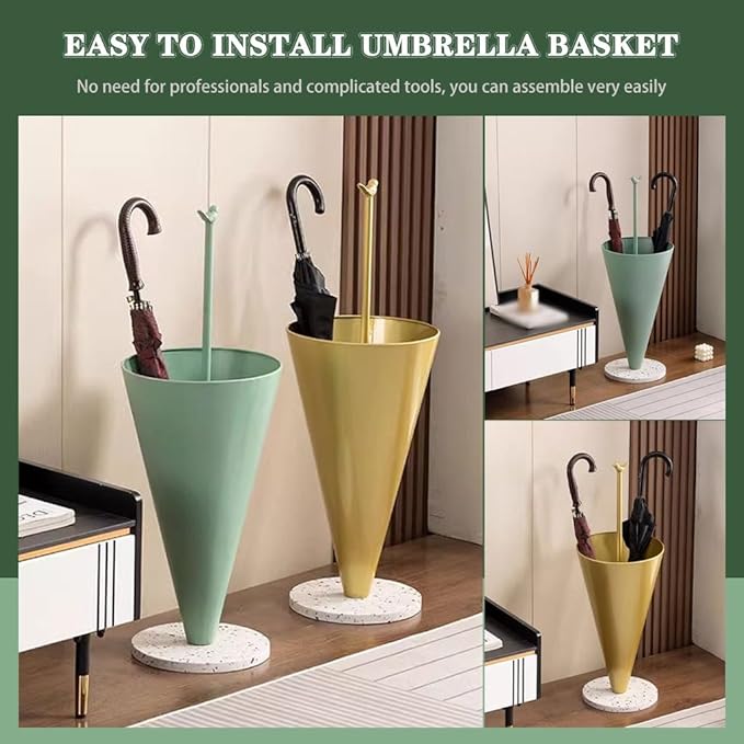 Umbrella Stand Rack Umbrella Basket Tall Umbrella Shape Household Storage Bucket, Multifunctional Umbrella Rack, Nordic Umbrella Stand For Hotel, With Bird Shape Handle ( Color : Green , Size : 30*85c