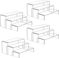 Goabroa 12 Pcs Clear Display Shelf, 3 Tiers 4mm Thick Transparent Display Stand Ideal for Collectibles Stand, Party Cake Dessert Holder, Floating Visual Lego Display Riser