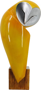 15 Inch Owl Statue for Home Decor Accents Office Decor, Handmade Resin Owl Sculpture for Bookshelf Desktop Mantel Cabinet Living Room Bedroom Decorations