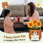 OASSIE Kindergarten Graduation Gifts for Kids Teens - Sunflower Bear Positive Crochet Animals, Inspirational Birthday End of Year Preschool Teen Girl Gifts Trendy Stuff for Boys Girls Daughter Sister