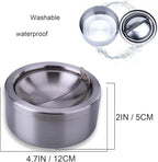 hanlongyu Outdoor Ashtray with Lid, Flip Top Stainless Steel Ash Tray, Metal Windproof Cigarette Ashtrays for Indoor or Outdoor Use, Desktop Ashtray Office Patio Home Decor