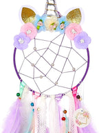QtGirl Dream Catchers for Kids Unicorn Wall Decor for Girls Bedroom Flower Feather Wall Hanging Decoration