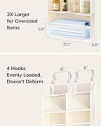 ULG Over the Door Organizer, 5-Tier Extra Large Hanging Storage with 10 Mesh Pockets, 100 lbs Capacity, Heavy Duty Door Organizer for Closet, Bedroom, Nursery Storage, Beige