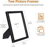 Amazon Basics Rectangular Photo Picture Frame 8" x 10" Pack of 2 & Command Medium Picture Hanging Strips
