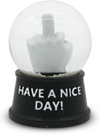 Funny Novelty Snow Globe – Quirky Mini Desk Gift for Office, Home, or Holiday – Unique Collectible Gag Gift for Friends and Coworkers - Have a Nice Day