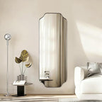 ANDY STAR 18" x 48" Full Length Wall Mirror, Large Brushed Nickel Bathroom Mirror, Modern Full Body Decorative Mirror with Anti-Rust Stainless Steel Frame, Ideal for Bathroom, Bedroom, Living Room