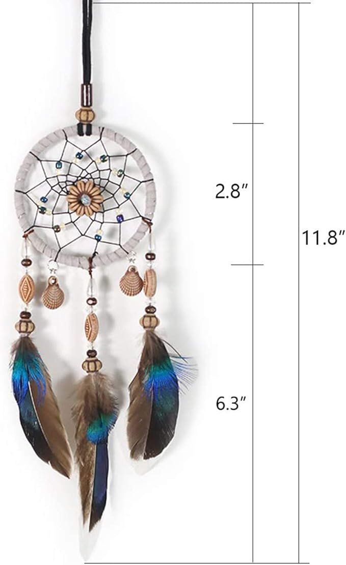 Feather Dream Catcher Pendant, Small Dream Catchers Car Charm for Hanging Decorations