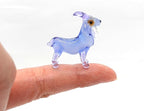 Goat Micro Tiny Figurines Hand Blown Glass Art Animals Collectible Gift Home Décor (Blue Purple)