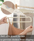 Pants Hangers Non Slip - 20 Pack Velvet Hangers for Closet - Thin Space Saving Clothes Hanger - Strong, Durable, Perchas Terciopelo with 360° Rotatable Hook for Jean, Tank Top, Bra, Shorts (Beige)