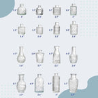 16 Pack Glass Bud Vases for Centerpieces - Bulk Small Flower Vases Set of 16, Mini Vintage Vases, 4 Styles for Party, Wedding Decorations, Baby Shower, Home Table Flower Décor (Clear)