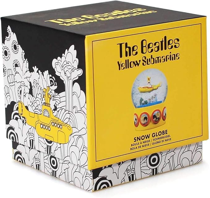 Half Moon Bay | Yellow Submarine Snow Globe | The Beatles Snow Globes For Adults | Quirky Christmas Ornaments & Christmas Decor | Funny Snow Dome | The Beatles Gifts & Music Gifts | Musical Xmas Decor