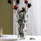 CEMABT 9.5inch 3.4 lb Glass Vases for Flowers Unbreakable Thickened Morden vase for Tables Centerpieces,Colorful,Vintage and Clear Rose Large Flower vases for Bouquet Unique Gifts（Clear）
