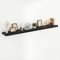 Acovy 72 Inch Floating Shelves, 3D Textured Wood Grain, 72"x9.25"x1.5" Inch Deep Floating Shelves for Wall, Wooden Shelves for Bathroom, Bedroom, Living Room, Black, 1 Piece