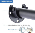 Stainless Steel Closet Rod Bracket, 1-1/4 Inch Diameter Closet Rod Holder 2 Pcs, Heavy Duty Curtain Rod Holder, Black Closet Rod Support with Screws