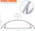 OIKA Heavy Duty Hangers 50 Pack - No Shoulder Bump Plastic Hangers for Sweaters, Coats & Clothes, 11 lbs Weight Capacity, Non-Slip, 17.8 Inch- Grey