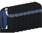 Syeeiex 40" Garment Bags for Hanging Clothes, Set of 8 Suit Bag, Suit Bags for Closet Storage, Garment Covers for Storage Suits, Shirts,T-shirts and Jackets on Closet(Black)