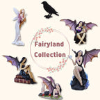 Comfy Hour 9" Reading Fairy Figurine, Gothic Dark Witch Statue Sitting on Vintage Books, Fantasy Mythical Spirit Collectible for Shelves, Polyresin Artisan Sculpture, 1 Piece