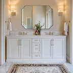ANDY STAR Brushed Nickel Mirror 30x40 Inch, Rectangle Bathroom Mirror for Wall, Large Scalloped Wall Mirror in Anti-Rust Stainless Steel Metal 1’’ Frame, Wall Mounts Horizontally or Vertically