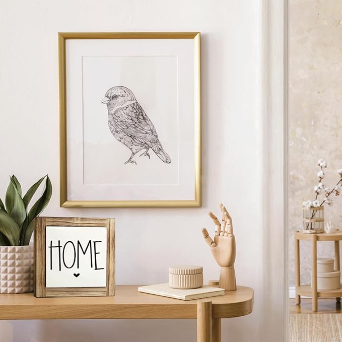 Home Signs, Decorative Wooden Box Sign, Farmhouse Desk Sign Decor, Home Decor for Living Room, Shelf Table Decoration, Front Door Porch Decors, Housewarming Gift, 5.9×5.9 inches