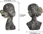 Beautiful Women Faces Resin Sculptures, Resin Art Statues Ornaments, Collectible Figurines for Home Living Room Office Shelf Decoration, Housewarming Great Gifts Ideas, Woman
