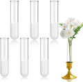 6 Pack 3.9" Glass Bud Vase Taper Candle Holder's Bud Vase for Flower Candlestick Sizes from 22mm to 27mm Adjustable Designed Specially for Taper Candle Holder for Tablescapes, Wedding Decor